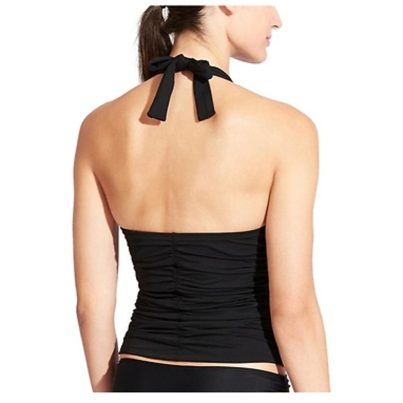 Athleta Harlow Black Halter Ruched Tankini Swim Top | Retro 90s Y2K Swimwear XS - Picture 15 of 16